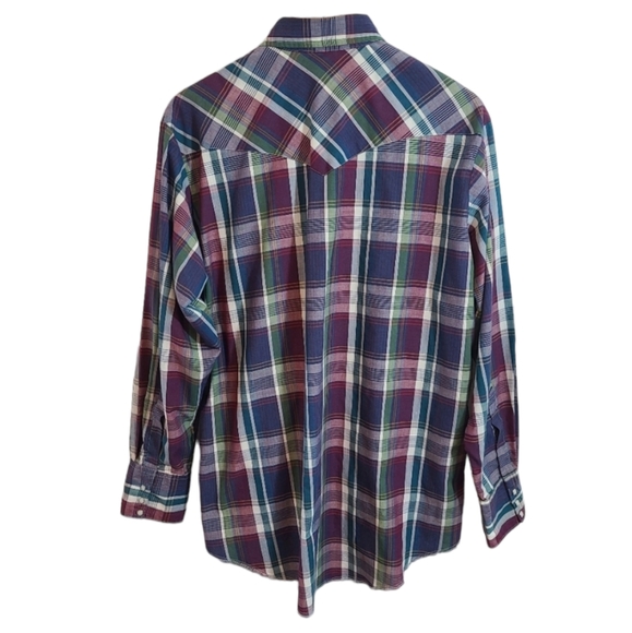 Vintage Western Frontier Plaid Pearl Snap Shirt - Picture 2 of 8